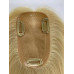 RAW Virgin Hair Mono Topper Highlight Blonde Human Hair Piece Toupee with Clips 